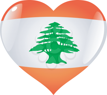 Image of heart with flag of Lebanon