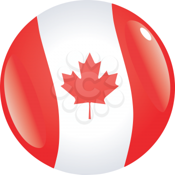 button in colours of Canada