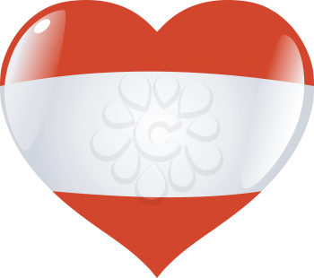 Image of heart with flag of Austria