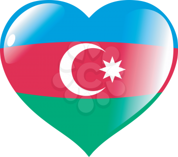 Image of heart with flag of Azerbaijan