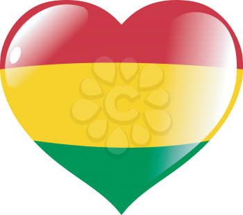 Image of heart with flag of Bolivia
