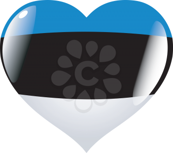 Image of heart with flag of Estonia