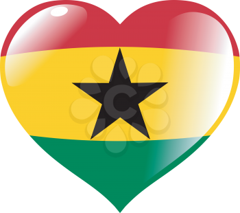 Image of heart with flag of Ghana
