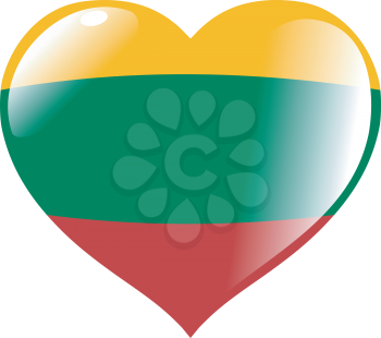 Image of heart with flag Lithuania