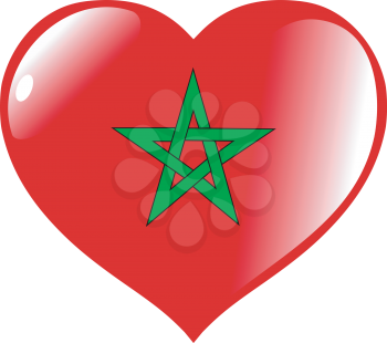 Image of heart with flag of Morocco