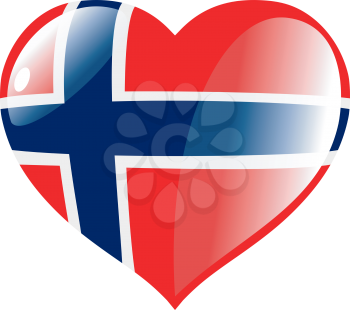 Image of heart with flag of Norway