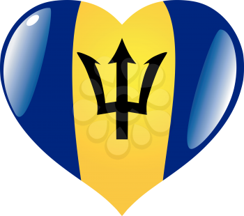 Image of heart with flag of Barbados