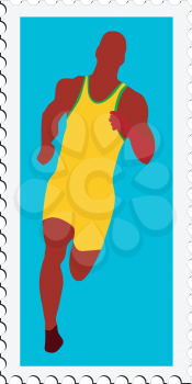 stamp with image of athletics