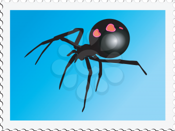 stamp with image of black widow