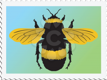 stamp with image of bumblebee