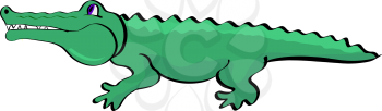 Illustration of a crocodile in simple cartoon style