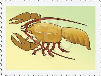 stamp with image of crayfish