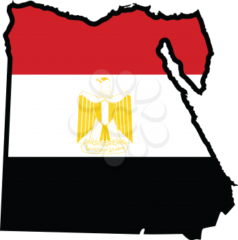 An illustration of map with flag of Egypt