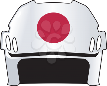 An image of hockey helmet in colours of Japan