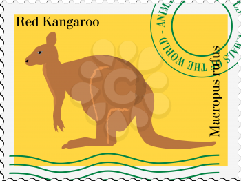 stamp with image of kangaroo