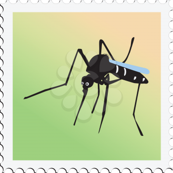stamp with image of mosquito