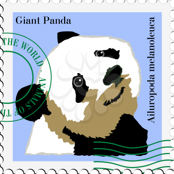 stamp with image of panda