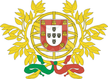 An image of the national coat of arms of Portugal