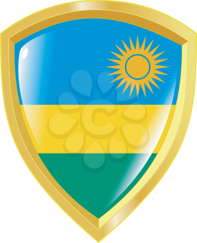 Coat of arms in national colours of Rwanda