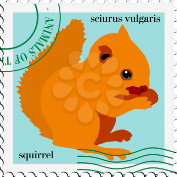 stamp with image of squirrel