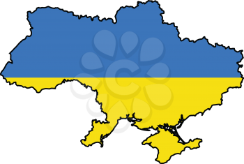 An illustration of map with flag of Ukraine