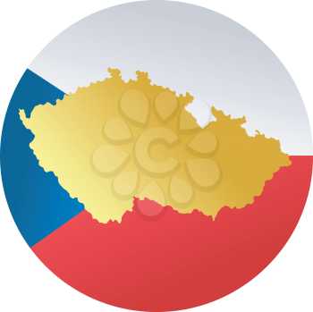 An illustration with button in national colours of Czech Republic