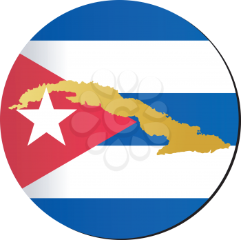 An illustration with button in national colours of Cuba