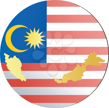 An illustration with button in national colours of Malaysia