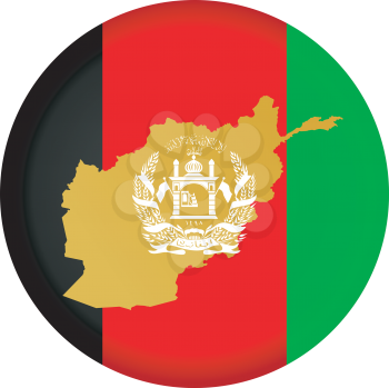 An illustration with button in national colours of Afghanistan