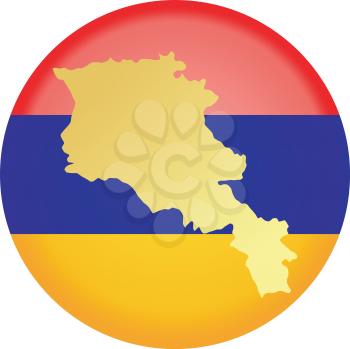 An illustration with button in national colours of Armenia