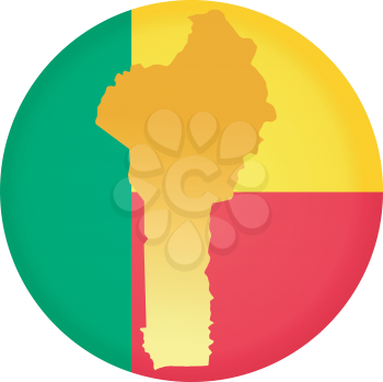 An illustration with button in national colours of Benin