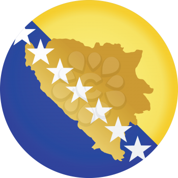 An illustration with button in national colours of Bosnia