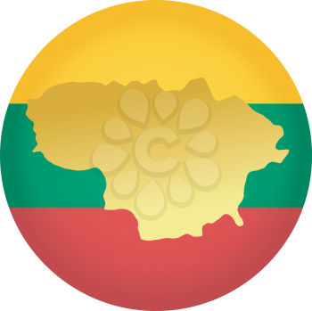 An illustration with button in national colours of Lithuania
