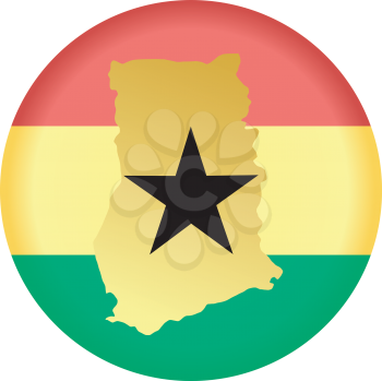 An illustration with button in national colours of Ghana