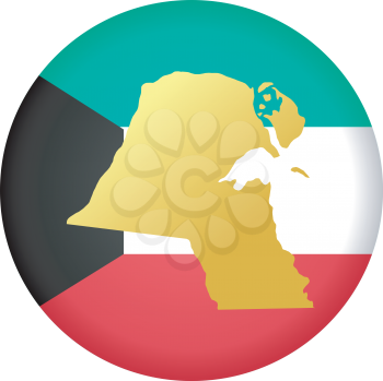 An illustration with button in national colours of Kuwait