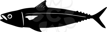 silhouette of the mackerel on white background