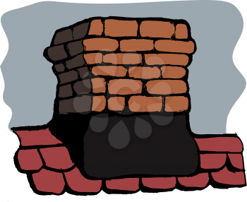 Chimney of a house on background of the sky