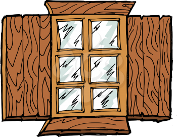 Old wooden window with the storm window