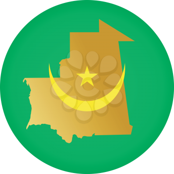 An illustration with button in national colours of Mauritania