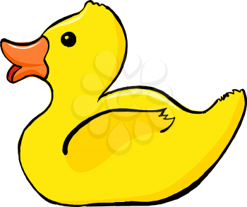hand drawn, vector illustration of bath duck