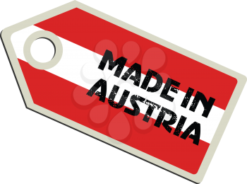 vector illustration of label with flag of Austria