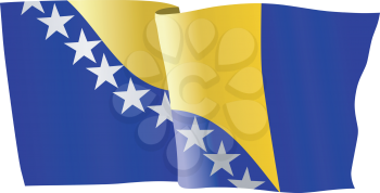 vector illustration of national flag of Bosnia and Herzegovina