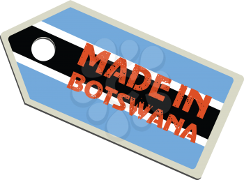 vector illustration of label with flag of Botswana