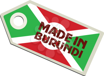 vector illustration of label with flag of Burundi