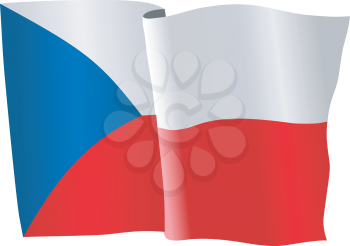 vector illustration of national flag of Czech Republic