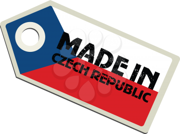 vector illustration of label with flag of Czech Republic
