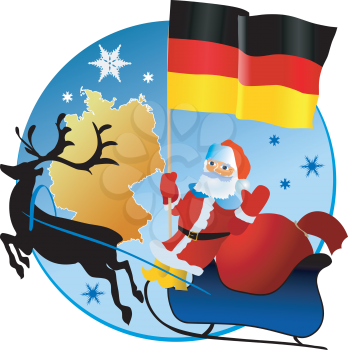 Santa Claus with flag of Germany