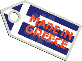 vector illustration of label with flag of Greece