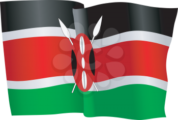 vector illustration of national flag of Kenya
