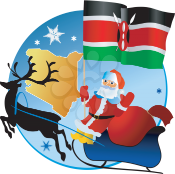 Santa Claus with flag of Kenya
